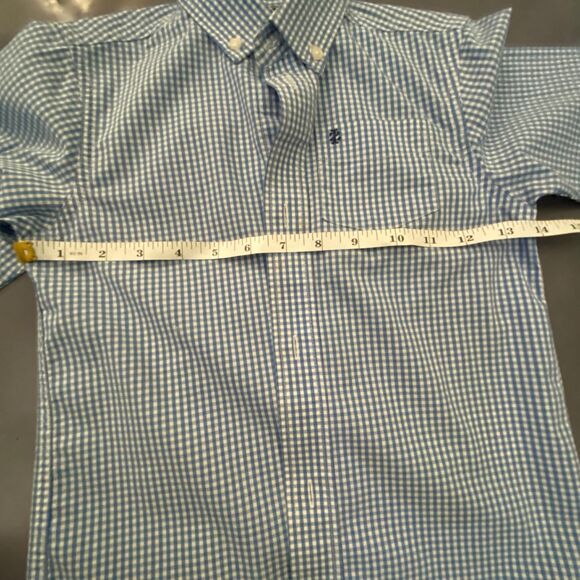 IZOD Long sleeves button-down Kids shirt Bleu & write Dress Shirt Size 6 Izode - Picture 9 of 10